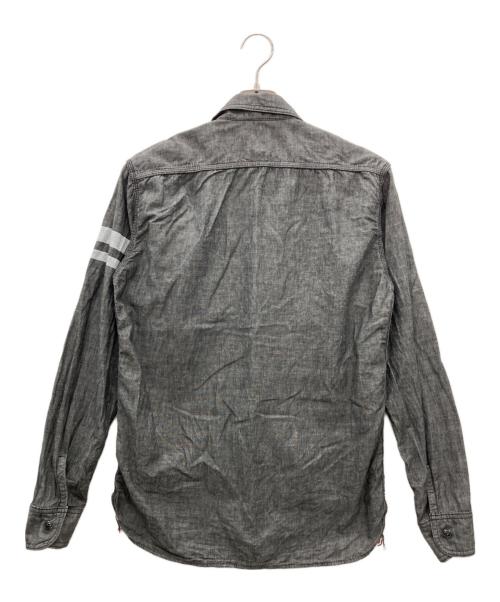 MOMOTARO JEANS（桃太郎ジーンズ）MOMOTARO JEANS (桃太郎ジーンズ) シャンブレーワークシャツ グレー サイズ:40の古着・服飾アイテム