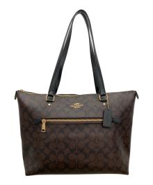 COACH（コーチ）の古着「ラグジュアリー シグネチャー ギャラリー トート」｜ブラウン