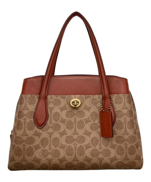 COACH（コーチ）COACH (コーチ) ローラ キャリーオール 30 シグネチャー キャンバス ブラウンの古着・服飾アイテム