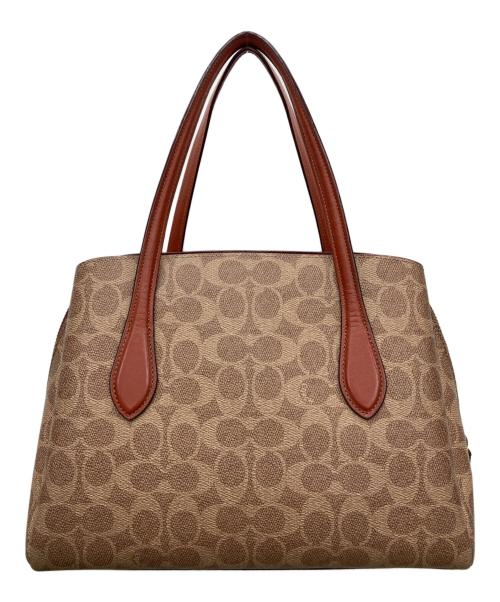 COACH（コーチ）COACH (コーチ) ローラ キャリーオール 30 シグネチャー キャンバス ブラウンの古着・服飾アイテム