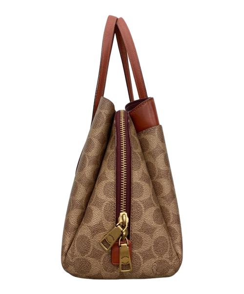 COACH（コーチ）COACH (コーチ) ローラ キャリーオール 30 シグネチャー キャンバス ブラウンの古着・服飾アイテム