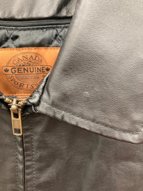 canada sportswear（カナダ スポーツウェア）canada sportswear (カナダ スポーツウェア) レザージャケット ブラック サイズ:Mの古着・服飾アイテム