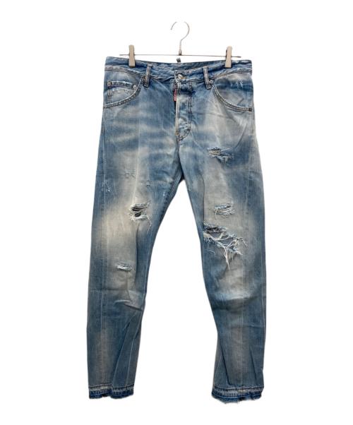 DSQUARED2（ディースクエアード）DSQUARED2 (ディースクエアード) ダメージデニムパンツ インディゴ サイズ:46の古着・服飾アイテム
