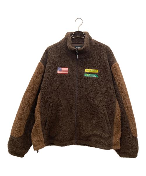X-LARGE（エクストララージ）X-LARGE (エクストララージ) PANELED BOA FLEECE JACKET ブラウン サイズ:Ｌの古着・服飾アイテム