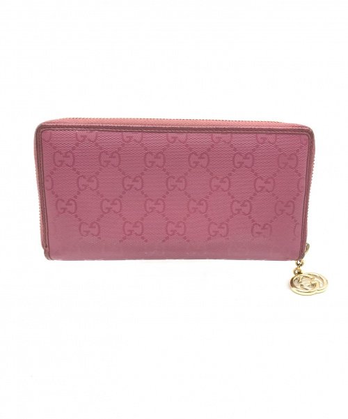 GUCCI（グッチ）GUCCI (グッチ) インターロッキングGGスプリーム ピンク サイズ:実寸サイズをご確認ください。 長財布の古着・服飾アイテム