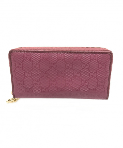 GUCCI（グッチ）GUCCI (グッチ) インターロッキングGGスプリーム ピンク サイズ:実寸サイズをご確認ください。 長財布の古着・服飾アイテム
