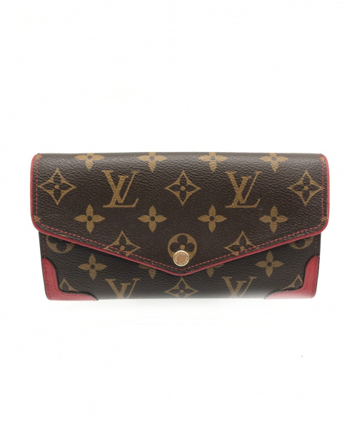 LOUIS VUITTON（ルイ ヴィトン）LOUIS VUITTON (ルイヴィトン) ポルトフォイユ・サラ レティーロ/長財布 ブラウン×レッド サイズ:実寸サイズをご確認ください。 モノグラム　MI3108の古着・服飾アイテム