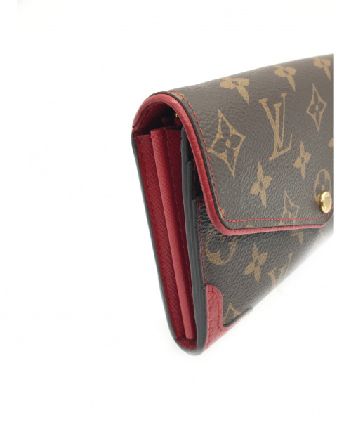 LOUIS VUITTON（ルイ ヴィトン）LOUIS VUITTON (ルイヴィトン) ポルトフォイユ・サラ レティーロ/長財布 ブラウン×レッド サイズ:実寸サイズをご確認ください。 モノグラム　MI3108の古着・服飾アイテム