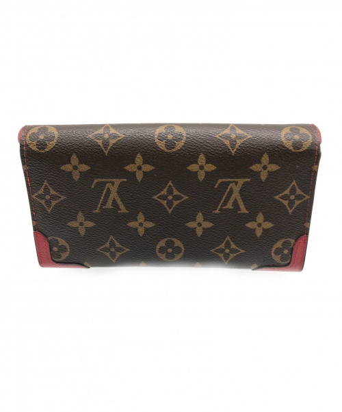 LOUIS VUITTON（ルイ ヴィトン）LOUIS VUITTON (ルイヴィトン) ポルトフォイユ・サラ レティーロ/長財布 ブラウン×レッド サイズ:実寸サイズをご確認ください。 モノグラム　MI3108の古着・服飾アイテム