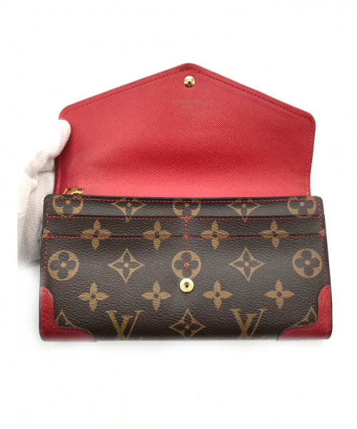 LOUIS VUITTON（ルイ ヴィトン）LOUIS VUITTON (ルイヴィトン) ポルトフォイユ・サラ レティーロ/長財布 ブラウン×レッド サイズ:実寸サイズをご確認ください。 モノグラム　MI3108の古着・服飾アイテム