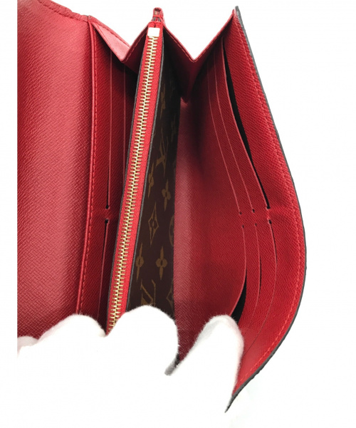 LOUIS VUITTON（ルイ ヴィトン）LOUIS VUITTON (ルイヴィトン) ポルトフォイユ・サラ レティーロ/長財布 ブラウン×レッド サイズ:実寸サイズをご確認ください。 モノグラム　MI3108の古着・服飾アイテム