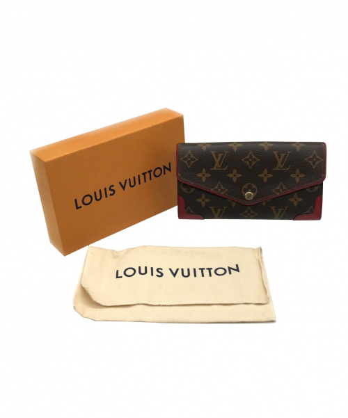 LOUIS VUITTON（ルイ ヴィトン）LOUIS VUITTON (ルイヴィトン) ポルトフォイユ・サラ レティーロ/長財布 ブラウン×レッド サイズ:実寸サイズをご確認ください。 モノグラム　MI3108の古着・服飾アイテム