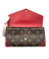 中古・古着 LOUIS VUITTON (ルイヴィトン) ポルトフォイユ・サラ レティーロ/長財布 ブラウン×レッド サイズ:実寸サイズをご確認ください。 モノグラム　MI3108：49800円
