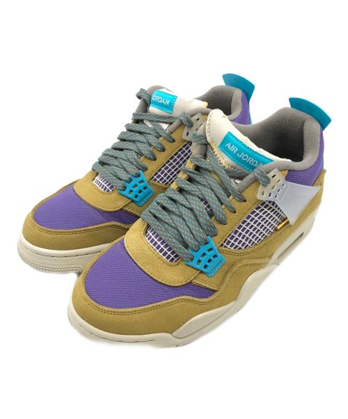 NIKE（ナイキ）NIKE (ナイキ) UNION (ユニオン) スニーカー AIR JORDAN 4 RETRO（エアジョーダン4レトロ） デザートモス×ターコイズブルー サイズ:US7.5の古着・服飾アイテム