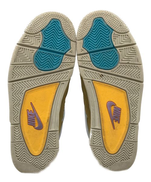 NIKE（ナイキ）NIKE (ナイキ) UNION (ユニオン) スニーカー AIR JORDAN 4 RETRO（エアジョーダン4レトロ） デザートモス×ターコイズブルー サイズ:US7.5の古着・服飾アイテム