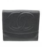 CHANELシャネル）の古着「2つ折り財布」｜ブラック