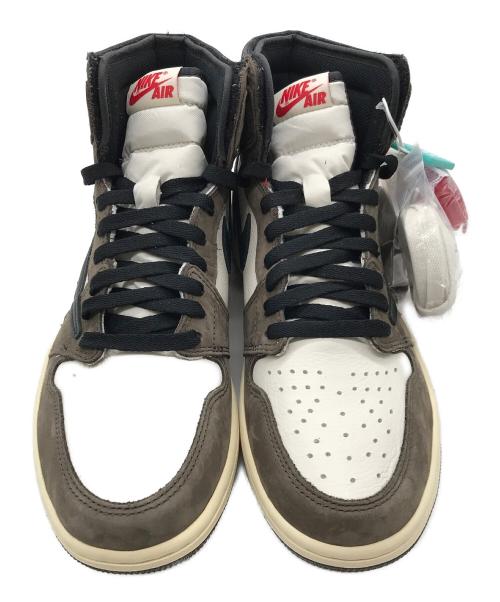 Travis Scott（トラヴィススコット）Travis Scott (トラヴィススコット) NIKE (ナイキ) ハイカットスニーカー AIR JORDAN 1 RETRO HIGH OG（エアジョーダン1レトロハイ） ホワイト×ブラウン サイズ:US9.5 未使用品の古着・服飾アイテム