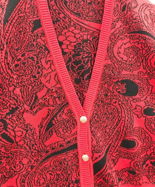 LEONARD（レオナール）LEONARD (レオナール) ニットカーディガン レッド サイズ:実寸サイズにてご確認ください。の古着・服飾アイテム