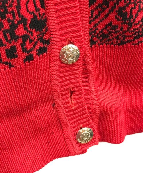 LEONARD（レオナール）LEONARD (レオナール) ニットカーディガン レッド サイズ:実寸サイズにてご確認ください。の古着・服飾アイテム