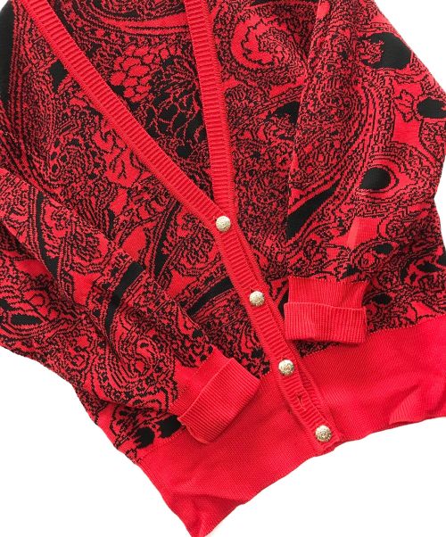 LEONARD（レオナール）LEONARD (レオナール) ニットカーディガン レッド サイズ:実寸サイズにてご確認ください。の古着・服飾アイテム