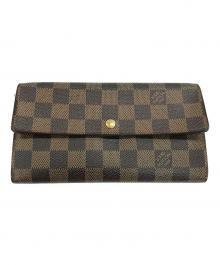 LOUIS VUITTON（ルイ ヴィトン）の古着「ダミエ ポルトフォイユ･サラ 長財布」｜ブラウン