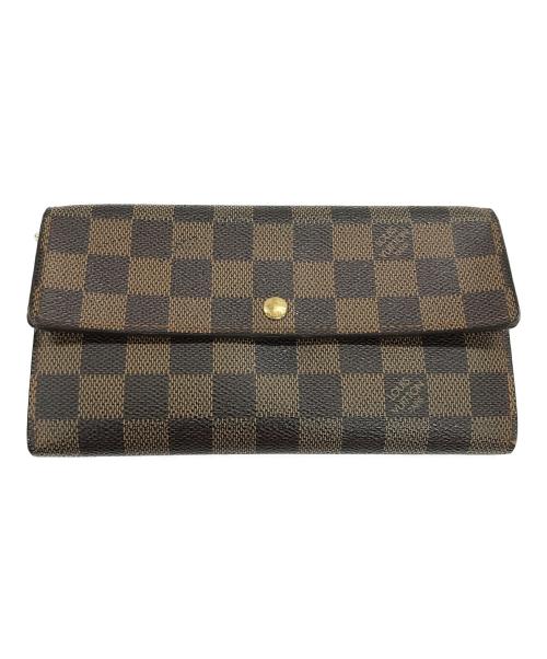 LOUIS VUITTON（ルイ ヴィトン）LOUIS VUITTON (ルイ ヴィトン) ダミエ ポルトフォイユ･サラ 長財布 ブラウン サイズ:実寸サイズにてご確認ください。の古着・服飾アイテム