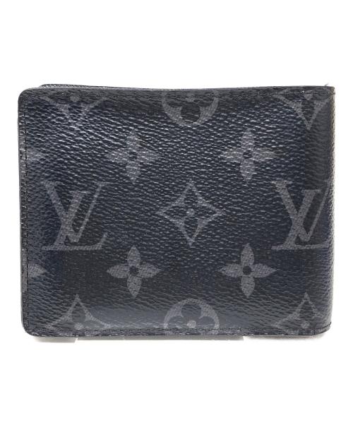 LOUIS VUITTON（ルイ ヴィトン）LOUIS VUITTON (ルイ ヴィトン) 2つ折り財布 モノグラムエクリプス ポルトフォイユスレンダー ブラック サイズ:実寸サイズにてご確認ください。の古着・服飾アイテム