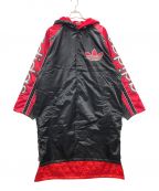 adidasアディダス）の古着「ベンチコート」｜ブラック×レッド