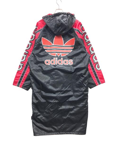 adidas（アディダス）adidas (アディダス) ベンチコート ブラック×レッド サイズ:不明の古着・服飾アイテム
