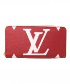 LOUIS VUITTONルイ ヴィトン）の古着「長財布 ジャイアントモノグラム ジッピー・ウォレット」｜ピンク×レッド