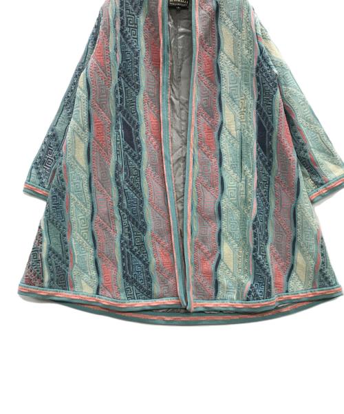 Coogi（クージー）Coogi (クージー) 3Dニットコート ブルー×ピンク サイズ:Sの古着・服飾アイテム