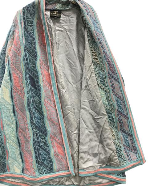 Coogi（クージー）Coogi (クージー) 3Dニットコート ブルー×ピンク サイズ:Sの古着・服飾アイテム