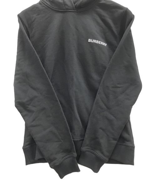 BURBERRY（バーバリー）BURBERRY (バーバリー) プルオーバーパーカー HOSPERY SQUARE PRINT COTTON HOODIE（ホースフェリースクエアプリントコットンフーディー） ブラック サイズ:Mの古着・服飾アイテム
