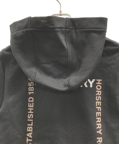 BURBERRY（バーバリー）BURBERRY (バーバリー) プルオーバーパーカー HOSPERY SQUARE PRINT COTTON HOODIE（ホースフェリースクエアプリントコットンフーディー） ブラック サイズ:Mの古着・服飾アイテム