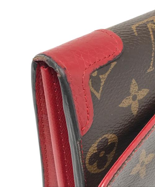 LOUIS VUITTON（ルイ ヴィトン）LOUIS VUITTON (ルイ ヴィトン) 長財布 ポルトフォイユ サラ レティーロ  モノグラム レッド×ブラウン サイズ:実寸サイズにてご確認ください。の古着・服飾アイテム
