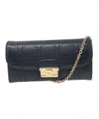 Christian Diorクリスチャン ディオール）の古着「チェーンウォレット　カナージュ」｜ブラック