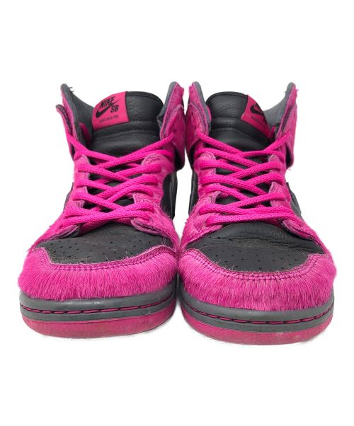 NIKE（ナイキ）NIKE (ナイキ) ハイカットスニーカー SB DUNK HIGH PRO QS(スケートボーディング ダンク ハイ クイックストライク) ピンク×グレー サイズ:26cmの古着・服飾アイテム