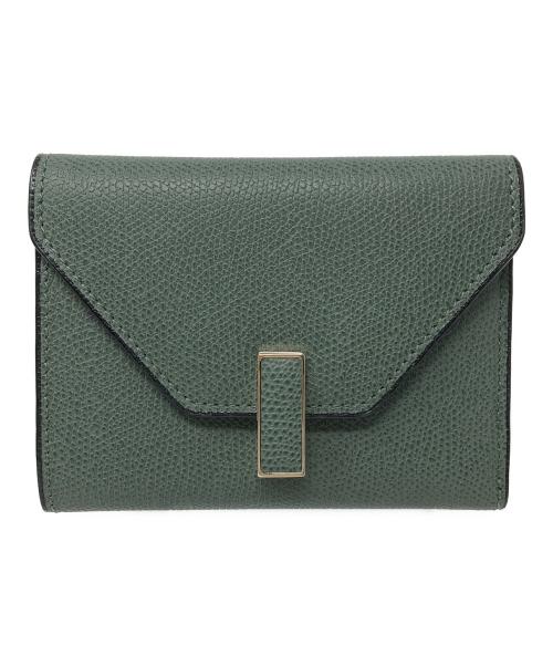 Valextra（ヴァレクストラ）Valextra (ヴァレクストラ) 3つ折り財布 イジィデ ウォレット グリーン サイズ:実寸サイズにてご確認ください。の古着・服飾アイテム
