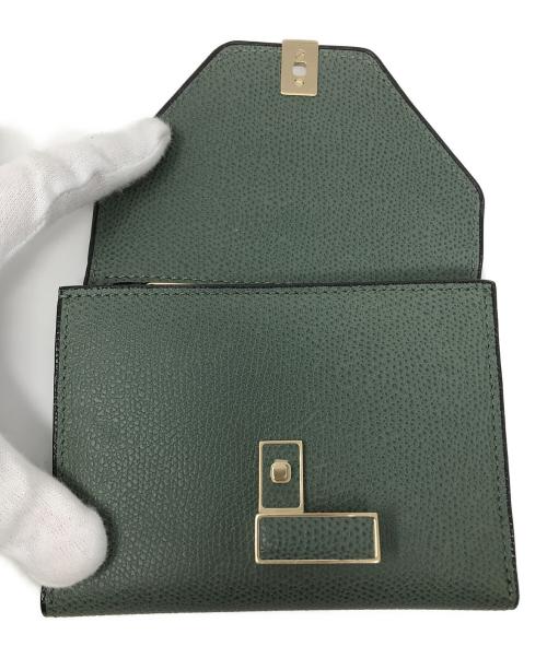 Valextra（ヴァレクストラ）Valextra (ヴァレクストラ) 3つ折り財布 イジィデ ウォレット グリーン サイズ:実寸サイズにてご確認ください。の古着・服飾アイテム