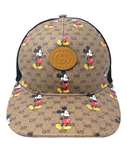 GUCCI（グッチ）GUCCI (グッチ) DISNEY (ディズニー) キャップ　ディズニーコラボ ベージュ×ブラック サイズ:M 58cmの古着・服飾アイテム
