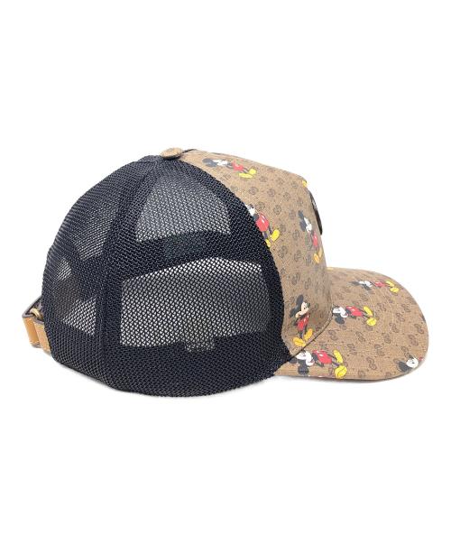 GUCCI（グッチ）GUCCI (グッチ) DISNEY (ディズニー) キャップ　ディズニーコラボ ベージュ×ブラック サイズ:M 58cmの古着・服飾アイテム