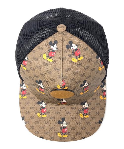 GUCCI（グッチ）GUCCI (グッチ) DISNEY (ディズニー) キャップ　ディズニーコラボ ベージュ×ブラック サイズ:M 58cmの古着・服飾アイテム