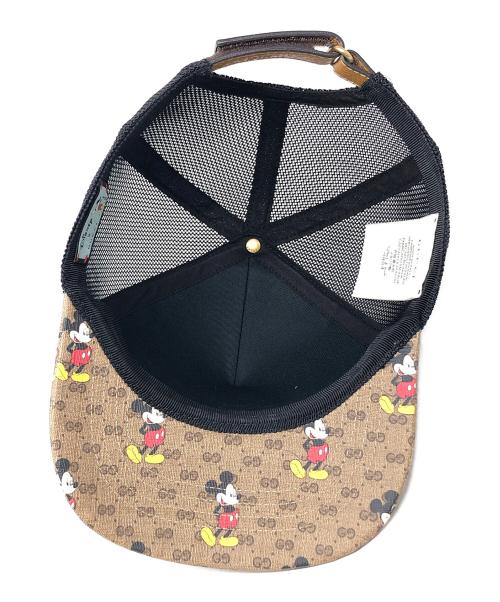 GUCCI（グッチ）GUCCI (グッチ) DISNEY (ディズニー) キャップ　ディズニーコラボ ベージュ×ブラック サイズ:M 58cmの古着・服飾アイテム