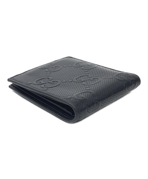 GUCCI（グッチ）GUCCI (グッチ) 2つ折り財布 ブラック サイズ:実寸サイズにてご確認ください。の古着・服飾アイテム