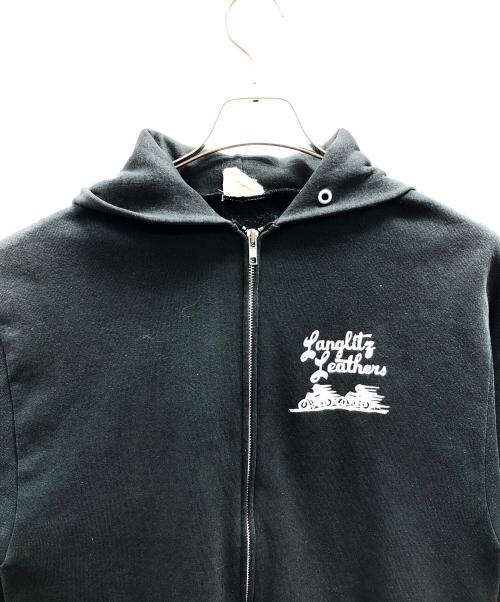 Langlitz Leathers（ラングリッツレザー）Langlitz Leathers (ラングリッツレザー) ジップパーカー ブラック サイズ:実寸サイズにてご確認ください。の古着・服飾アイテム