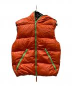 DUVETICAデュベティカ）の古着「アリステオ フーディノースリーブ ダウンベスト」｜オレンジ