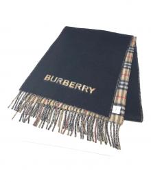 BURBERRY（バーバリー）の古着「リバーシブルマフラー」｜ベージュ×ブラック