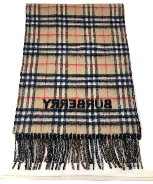 BURBERRY（バーバリー）BURBERRY (バーバリー) リバーシブルマフラー ベージュ×ブラック サイズ:168X30cmの古着・服飾アイテム