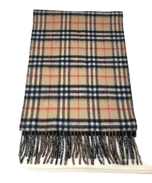 BURBERRY（バーバリー）BURBERRY (バーバリー) リバーシブルマフラー ベージュ×ブラック サイズ:168X30cmの古着・服飾アイテム