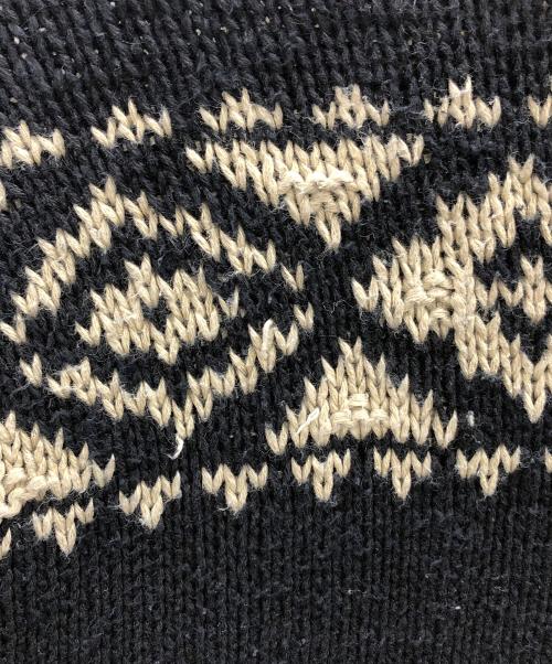 LAUREN RALPH LAUREN（ローレンラルフローレン）LAUREN RALPH LAUREN (ローレンラルフローレン) ヴィンテージハンドニット カヌーデザイン ブラック×ベージュ サイズ:Mの古着・服飾アイテム